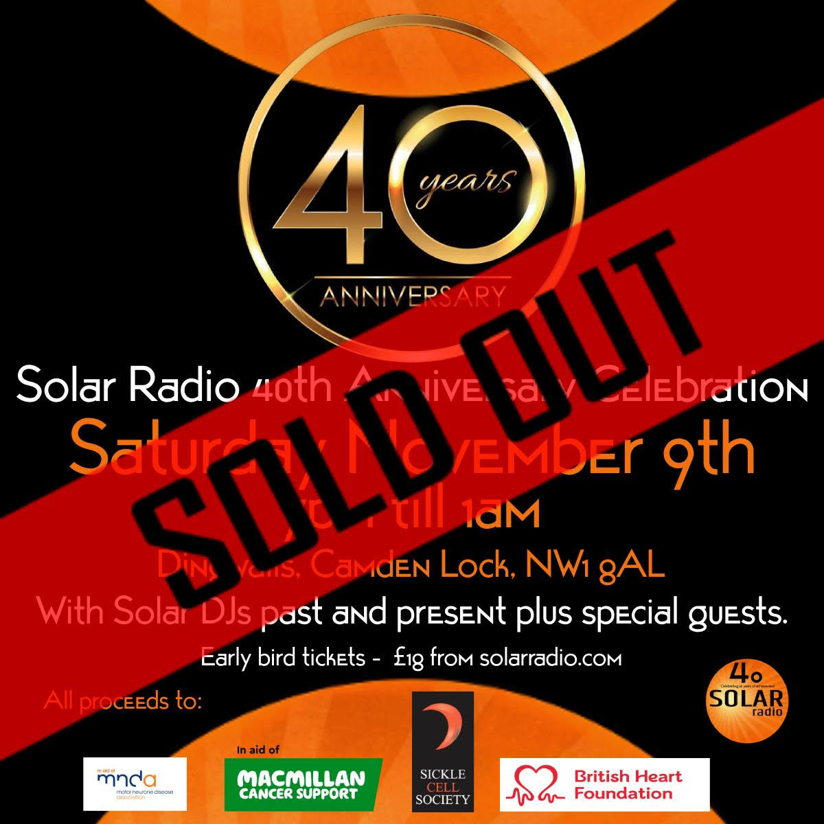 Solar Radio 40th Anniversary (SOLD OUT) Dingwalls