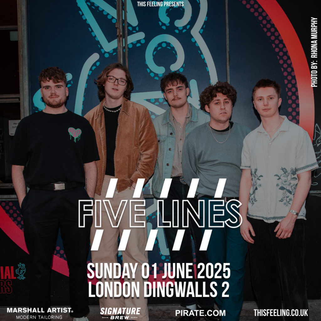 Five lines playing at Dingwalls 2, Camden on 1st of June 2025
