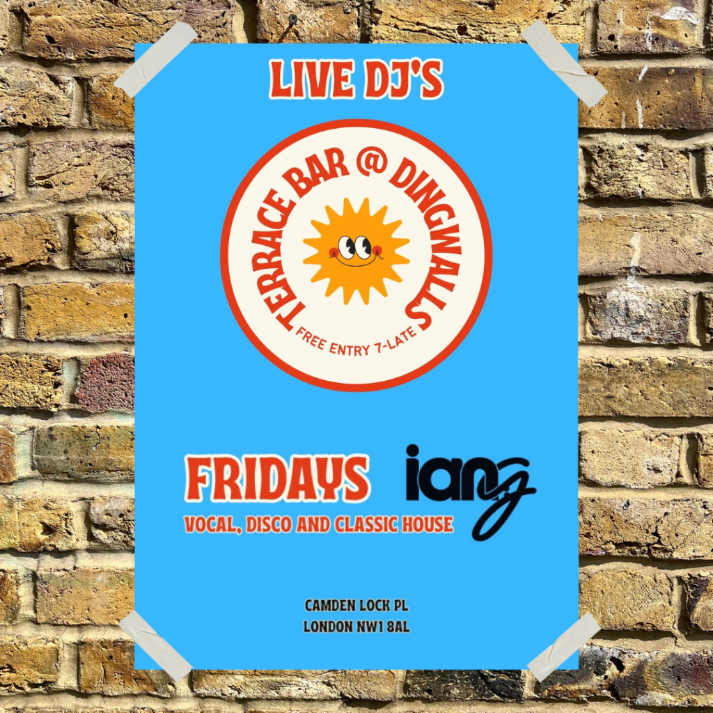 Ian G is playing at Dingwalls every Friday in our terrace bar!