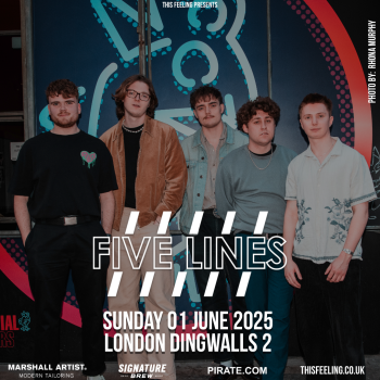 Five lines playing at Dingwalls 2, Camden on 1st of June 2025